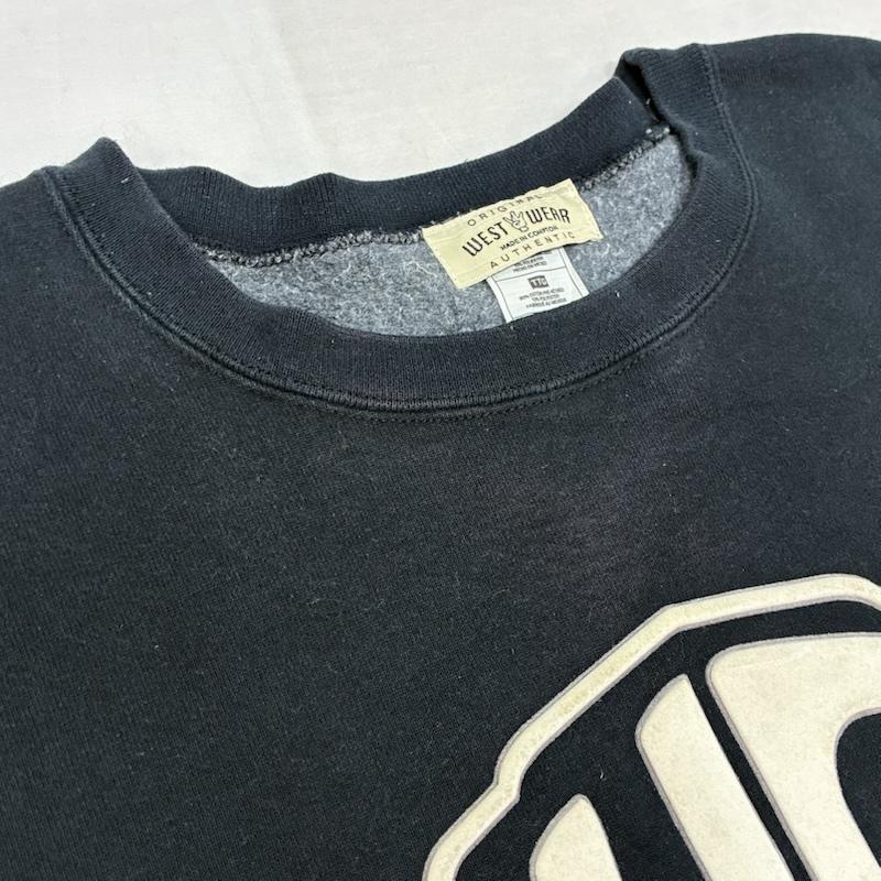古着 USED トレーナー 長袖 WEST WEAR ウエストウェア 90s 00s メキシコ製 発砲プリント ビッグサイズ スウェット XXL ロゴ、文字 X プリント 黒 / ブラック / black メンズ USED 古着 中古 50155536