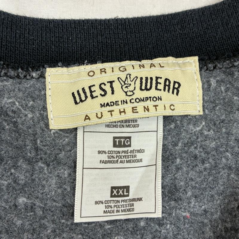 古着 USED トレーナー 長袖 WEST WEAR ウエストウェア 90s 00s メキシコ製 発砲プリント ビッグサイズ スウェット XXL ロゴ、文字 X プリント 黒 / ブラック / black メンズ USED 古着 中古 50155536