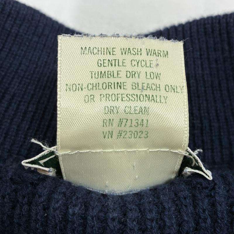 エルエルビーン L.L.Bean ニット、セーター 長袖 80s USA製 ハーフボタン プルオーバー コットン ニット セーター XL ロゴ、文字 X 刺繍 紺 / ネイビー / navy メンズ USED 古着 中古 50155539