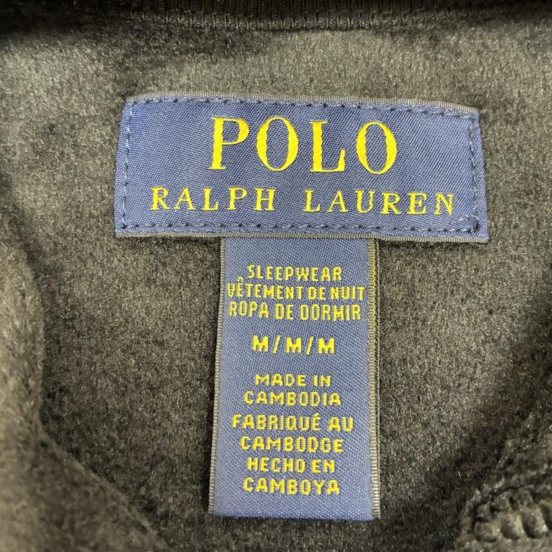 ポロラルフローレン POLO RALPH LAUREN パーカー 長袖 ブラッシュド ベロア ロング スリーブ フーディー プルオーバー パーカー M ロゴ、文字 X プリント 黒 / ブラック / black メンズ USED 古着 中古 50155546