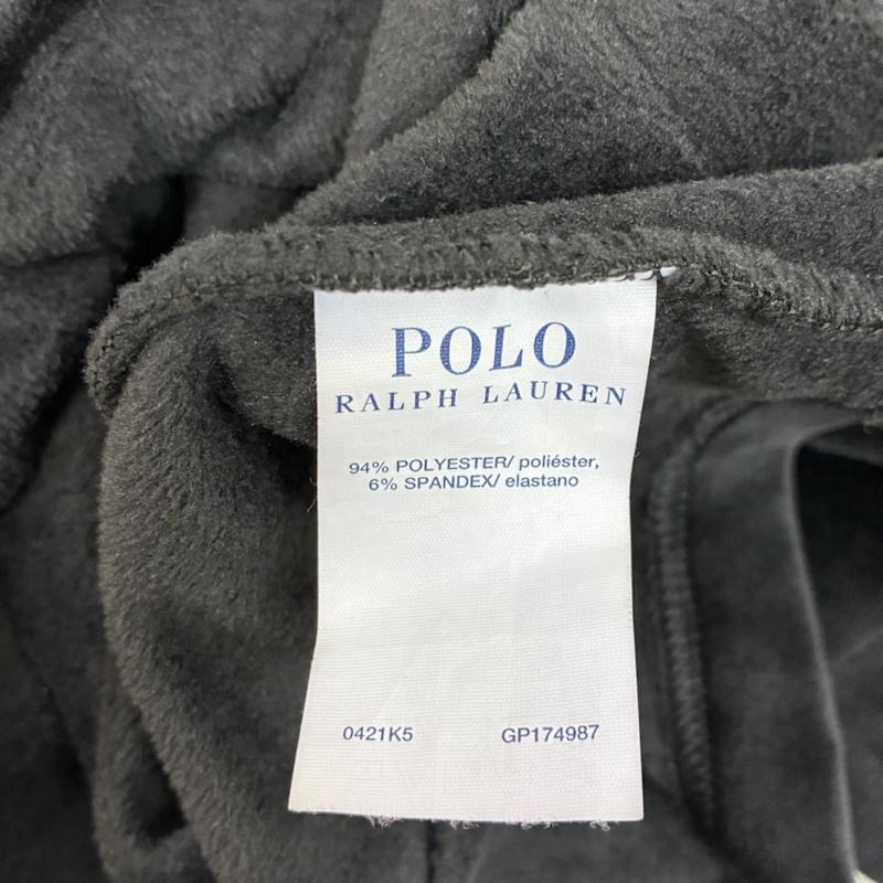 ポロラルフローレン POLO RALPH LAUREN パーカー 長袖 ブラッシュド ベロア ロング スリーブ フーディー プルオーバー パーカー M ロゴ、文字 X プリント 黒 / ブラック / black メンズ USED 古着 中古 50155546