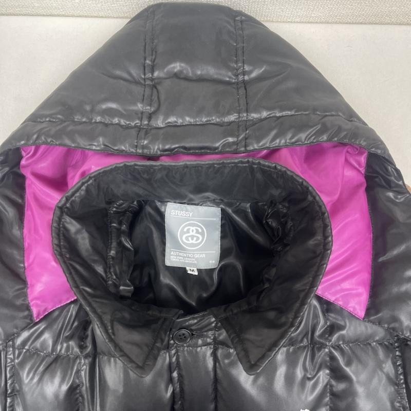 ステューシー STUSSY ジャケット、上着 ダウンジャケット 00s フード シャイニー ジップ アップ ダウン ジャケット M 黒 / ブラック / black メンズ USED 古着 中古 50155549