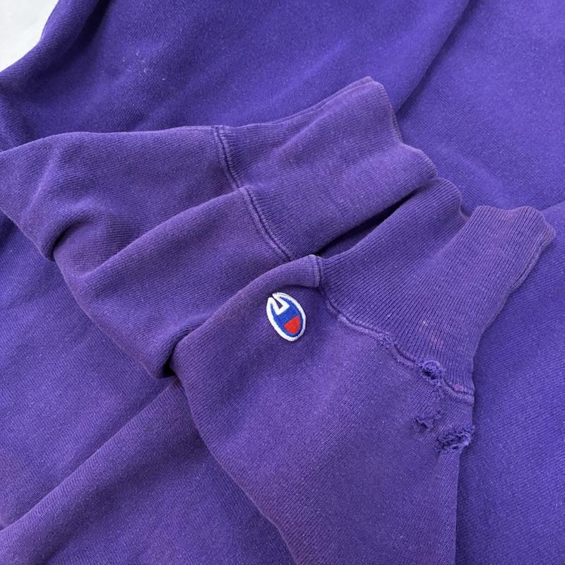 チャンピオン Champion トレーナー 長袖 90s 後期 USA製 REVERSE WEAVE リバースウィーブ スウェット トレーナー M ワンポイント X ロゴ、文字 X 刺繍 紫 / パープル / purple メンズ USED 古着 中古 50155557