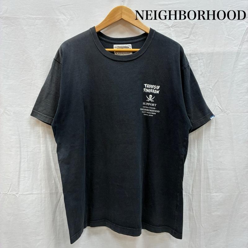 ネイバーフッド NEIGHBORHOOD Tシャツ 半袖 TROOPS OF TOMORROW スカル プリント 半袖 Tシャツ フェード - ロゴ、文字 X プリント 黒 / ブラック / black メンズ USED 古着 中古 50155571