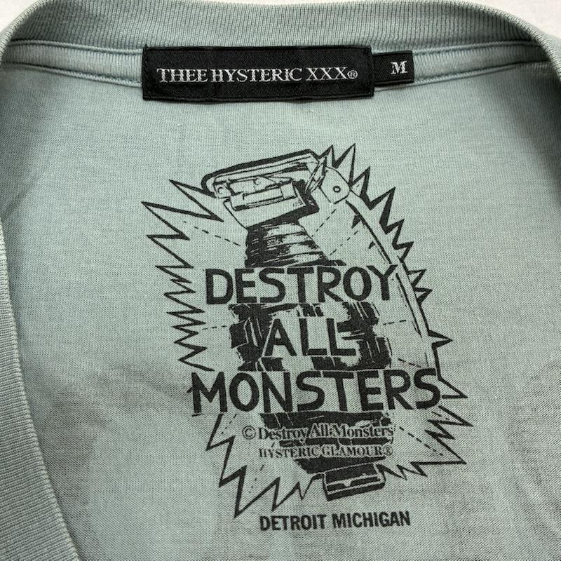 ヒステリックグラマー トリプルエックス THEE HYSTERIC XXX Tシャツ 半袖 DESTROY ALL MONSTERS デストロイ オール モンスターズ 0693CT08 プリント Tシャツ M ロゴ、文字 X プリント メンズ USED 古着 中古 50155577