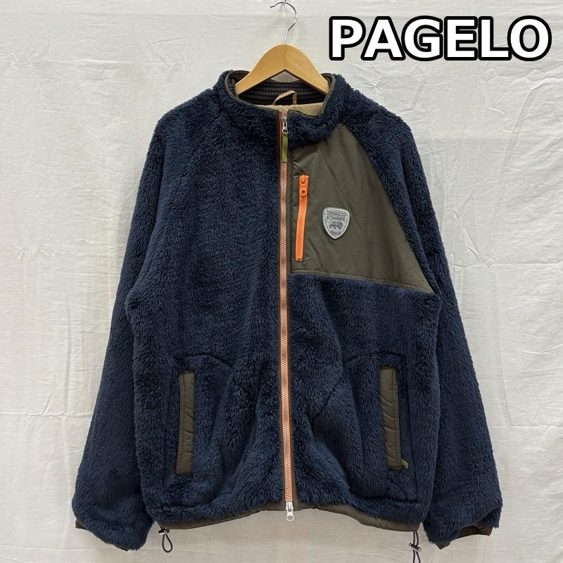 パジェロ PAGELO ジャケット、上着 ジャンパー、ブルゾン スタンドカラー ジップアップ ボア フリース ジャケット LL 紺 / ネイビー / navy メンズ USED 古着 中古 50155589