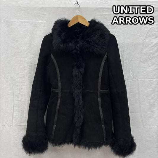 ユナイテッドアローズ UNITED ARROWS ジャケット、上着 レザージャケット SLITZ ムートン レザー ファー ジャケット 1525-199-1896 36 黒 / ブラック / black レディース USED 古着 中古 50155593