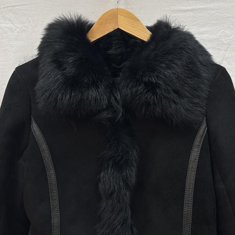 ユナイテッドアローズ UNITED ARROWS ジャケット、上着 レザージャケット SLITZ ムートン レザー ファー ジャケット 1525-199-1896 36 黒 / ブラック / black レディース USED 古着 中古 50155593