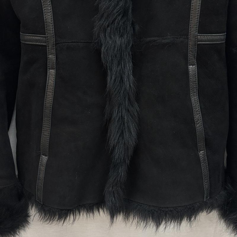 ユナイテッドアローズ UNITED ARROWS ジャケット、上着 レザージャケット SLITZ ムートン レザー ファー ジャケット 1525-199-1896 36 黒 / ブラック / black レディース USED 古着 中古 50155593