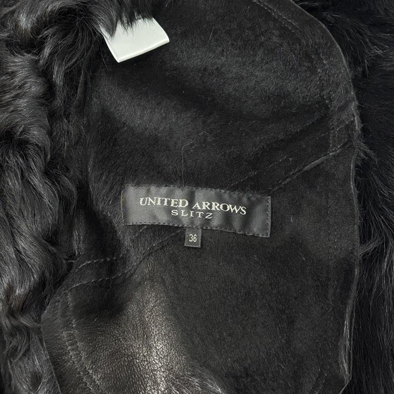 ユナイテッドアローズ UNITED ARROWS ジャケット、上着 レザージャケット SLITZ ムートン レザー ファー ジャケット 1525-199-1896 36 黒 / ブラック / black レディース USED 古着 中古 50155593