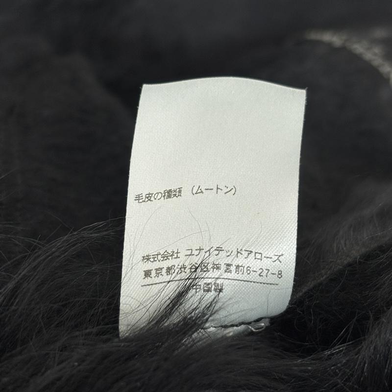 ユナイテッドアローズ UNITED ARROWS ジャケット、上着 レザージャケット SLITZ ムートン レザー ファー ジャケット 1525-199-1896 36 黒 / ブラック / black レディース USED 古着 中古 50155593