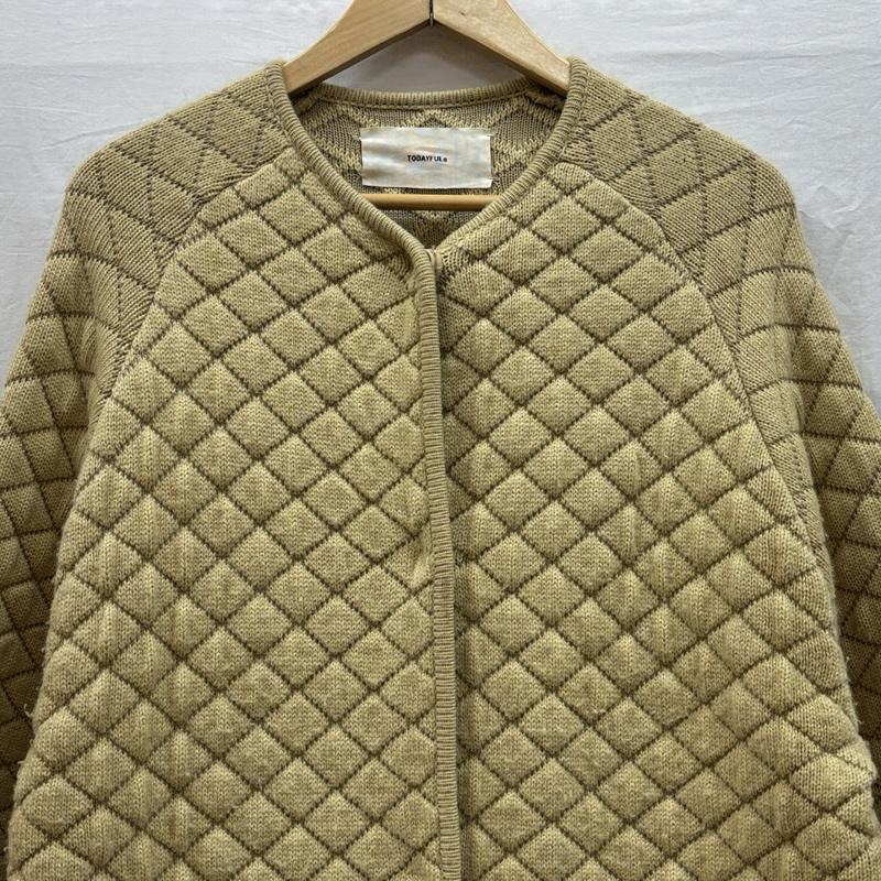 トゥデイフル TODAYFUL コート コート一般 キルティング ニット ロング コート ノーカラー ラグラン 12020012 38 レディース USED 古着 中古 50155646