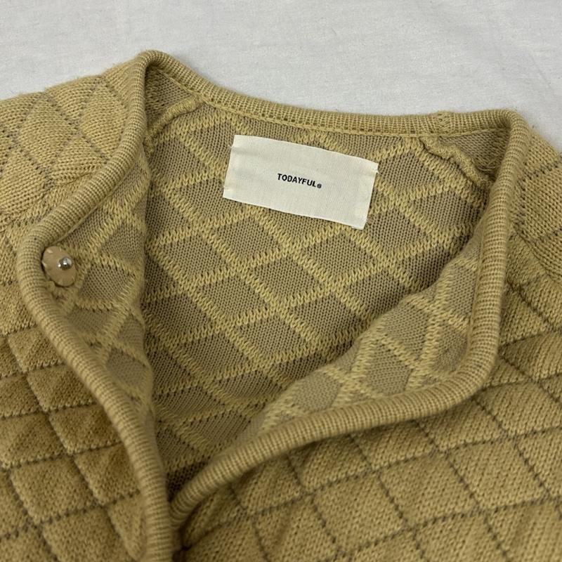 トゥデイフル TODAYFUL コート コート一般 キルティング ニット ロング コート ノーカラー ラグラン 12020012 38 レディース USED 古着 中古 50155646