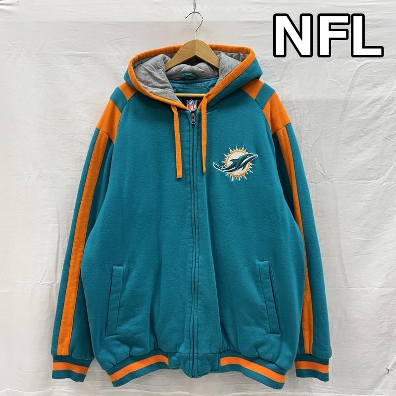 古着 USED パーカー 長袖 NFL MIAMI DOLPHINS マイアミ ドルフィンズ 中綿 スウェット パーカー ビッグサイズ XXL メンズ USED 古着 中古 50155653