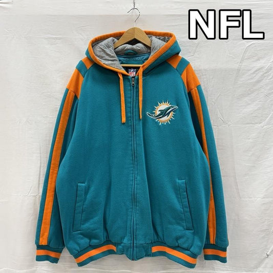 古着 USED パーカー 長袖 NFL MIAMI DOLPHINS マイアミ ドルフィンズ 中綿 スウェット パーカー ビッグサイズ XXL メンズ USED 古着 中古 50155653