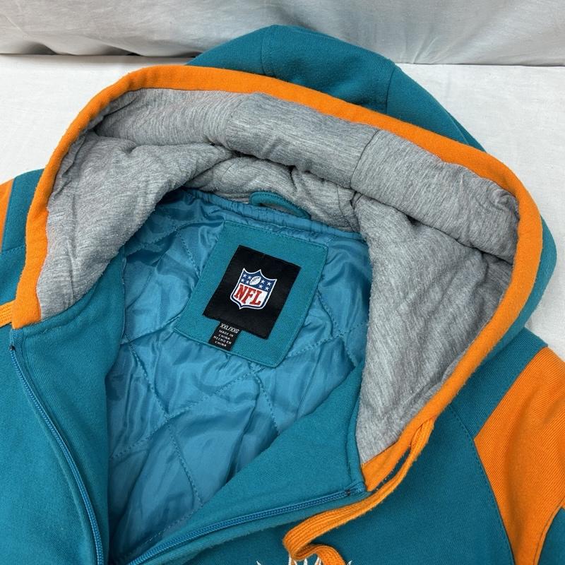 古着 USED パーカー 長袖 NFL MIAMI DOLPHINS マイアミ ドルフィンズ 中綿 スウェット パーカー ビッグサイズ XXL メンズ USED 古着 中古 50155653