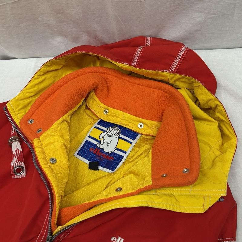 エレッセ ellesse ジャケット、上着 ジャンパー、ブルゾン 90年代 ビンテージ ブルドッグ スター ロゴ プルオーバー ハーフジップ ナイロン ジャケット - 赤 / レッド / red X 黄 / イエロー / yellow メンズ USED 古着 中古 50155655