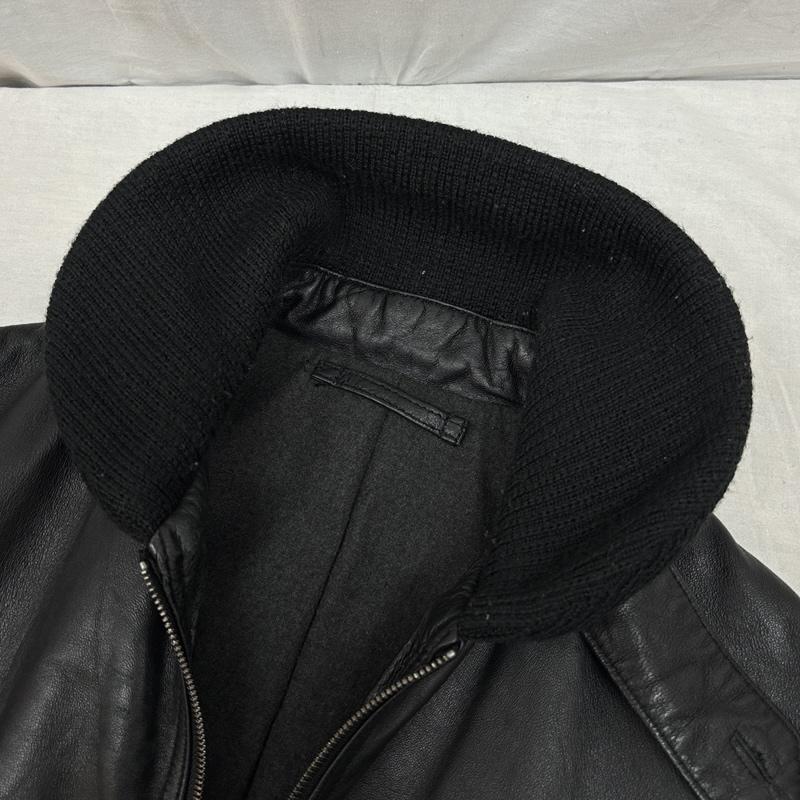 ユナイテッドアローズ UNITED ARROWS ジャケット、上着 レザージャケット 羊革 ラムレザー ニット ショールカラー ジャケット1125-699-3676 M 黒 / ブラック / black メンズ USED 古着 中古 50155656