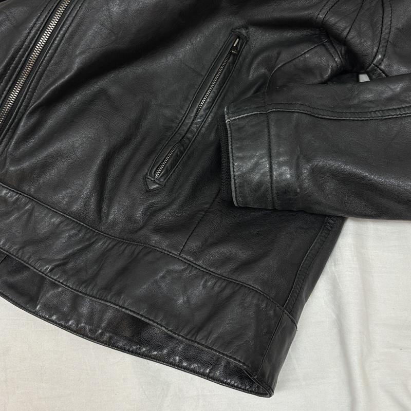 ユナイテッドアローズ UNITED ARROWS ジャケット、上着 レザージャケット 羊革 ラムレザー ニット ショールカラー ジャケット1125-699-3676 M 黒 / ブラック / black メンズ USED 古着 中古 50155656