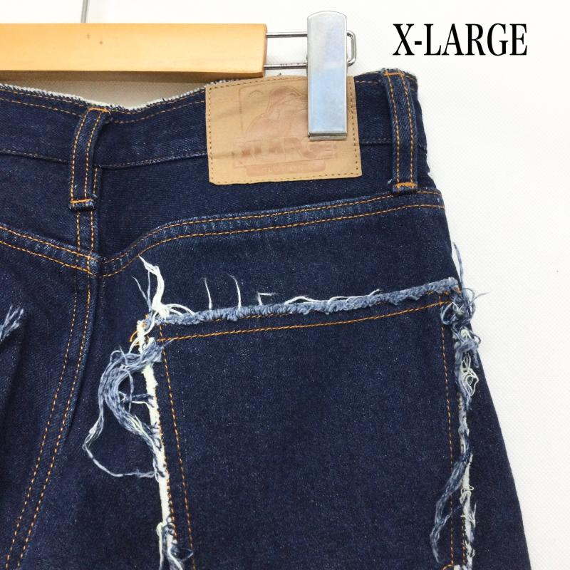 エクストララージ XLARGE パンツ デニム、ジーンズ x-large 101231031003 PAISLEY DENIM PANTS ワイドパンツ　ゆったり 30インチ 無地 インディゴ / インディゴ / Indigo メンズ USED 古着 中古 50155684