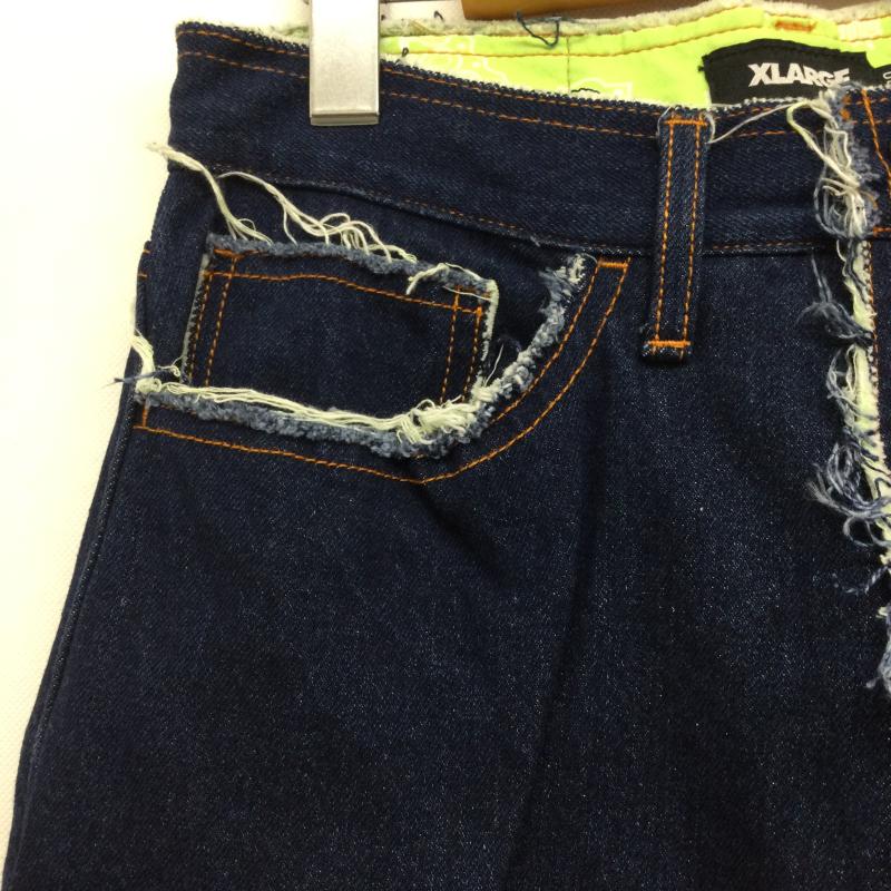 エクストララージ XLARGE パンツ デニム、ジーンズ x-large 101231031003 PAISLEY DENIM PANTS ワイドパンツ　ゆったり 30インチ 無地 インディゴ / インディゴ / Indigo メンズ USED 古着 中古 50155684