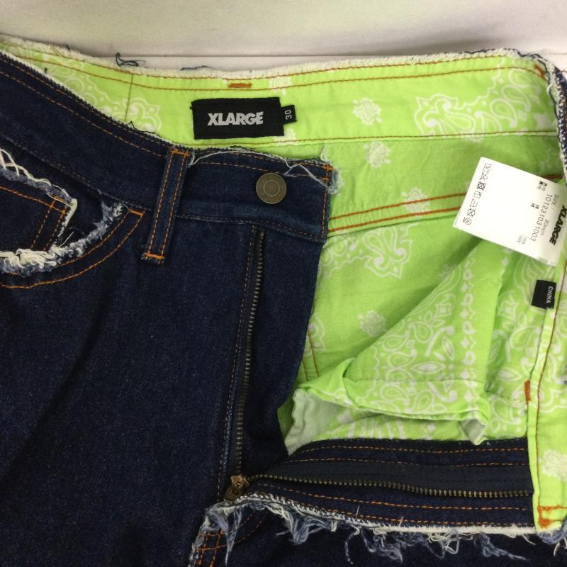 エクストララージ XLARGE パンツ デニム、ジーンズ x-large 101231031003 PAISLEY DENIM PANTS ワイドパンツ　ゆったり 30インチ 無地 インディゴ / インディゴ / Indigo メンズ USED 古着 中古 50155684