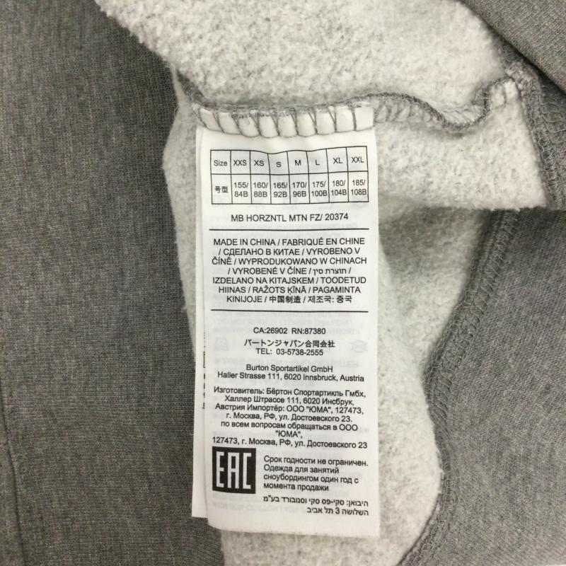 バートン BURTON パーカー 長袖 BURTON MB HORZNTL MTN FZ フルジツプパーカー M ロゴ、文字 灰 / グレー / gray メンズ USED 古着 中古 50155689