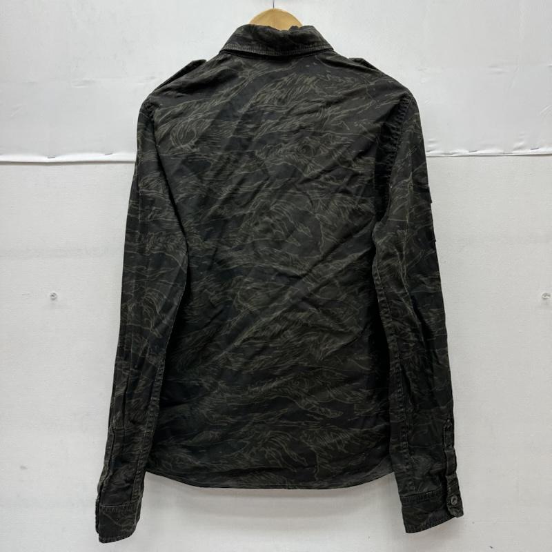 ヒステリックグラマー HYSTERIC GLAMOUR シャツ、ブラウス 長袖 スカル 刺繍 タイガー カモ ミリタリー シャツ 4AH-1642 M カーキオリーブ / カーキオリーブ / メンズ USED 古着 中古 50155707