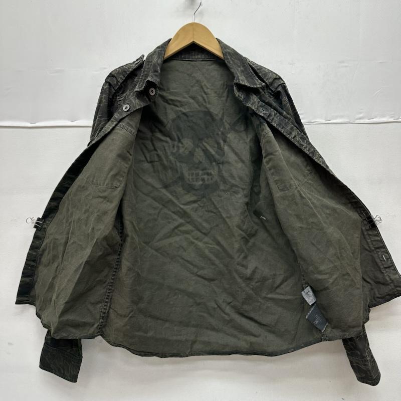 ヒステリックグラマー HYSTERIC GLAMOUR シャツ、ブラウス 長袖 スカル 刺繍 タイガー カモ ミリタリー シャツ 4AH-1642 M カーキオリーブ / カーキオリーブ / メンズ USED 古着 中古 50155707