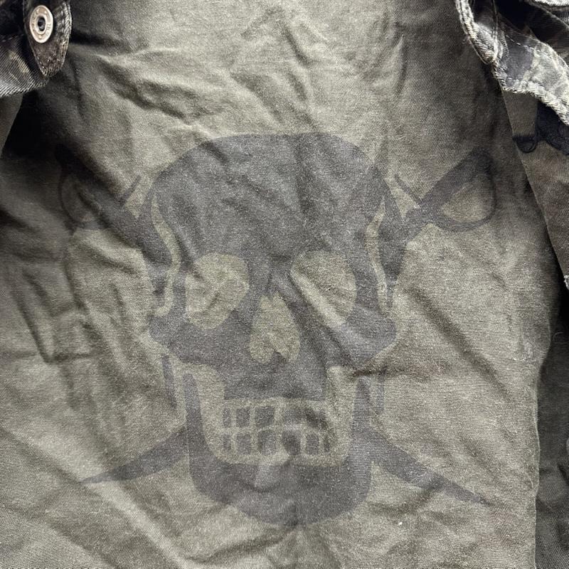 ヒステリックグラマー HYSTERIC GLAMOUR シャツ、ブラウス 長袖 スカル 刺繍 タイガー カモ ミリタリー シャツ 4AH-1642 M カーキオリーブ / カーキオリーブ / メンズ USED 古着 中古 50155707