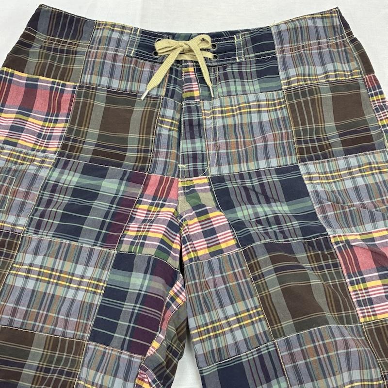 ポロバイラルフローレン Polo by RALPH LAUREN パンツ ショートパンツ 90s 三角タグ パッチワーク イージー カーゴ ショーツ ハーフパンツ ポニー 刺繍 28インチ チェック X ロゴ、文字 X 刺繍 マルチカラー / マルチカラー / multicolor メンズ USED 古着 中古 50155715