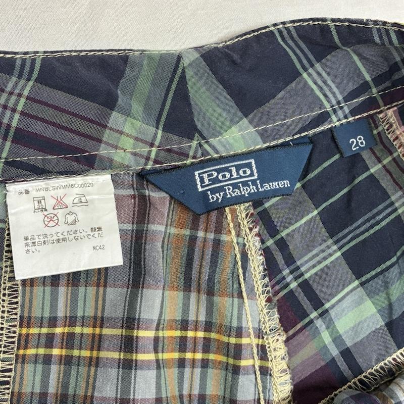 ポロバイラルフローレン Polo by RALPH LAUREN パンツ ショートパンツ 90s 三角タグ パッチワーク イージー カーゴ ショーツ ハーフパンツ ポニー 刺繍 28インチ チェック X ロゴ、文字 X 刺繍 マルチカラー / マルチカラー / multicolor メンズ USED 古着 中古 50155715