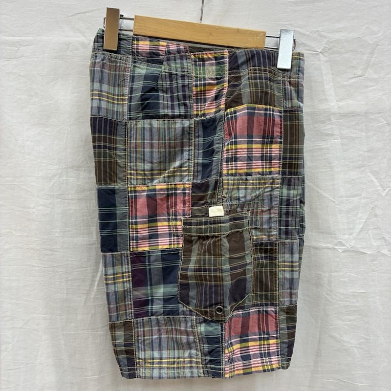 ポロバイラルフローレン Polo by RALPH LAUREN パンツ ショートパンツ 90s 三角タグ パッチワーク イージー カーゴ ショーツ ハーフパンツ ポニー 刺繍 28インチ チェック X ロゴ、文字 X 刺繍 マルチカラー / マルチカラー / multicolor メンズ USED 古着 中古 50155715