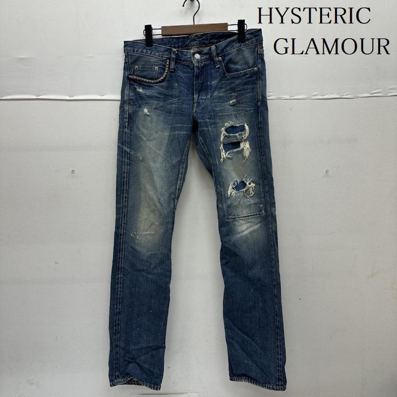 ヒステリックグラマー HYSTERIC GLAMOUR パンツ デニム、ジーンズ ダメージ 加工 スタッズ デニム パンツ 0231AP02 32インチ インディゴ / インディゴ / Indigo メンズ USED 古着 中古 50155716