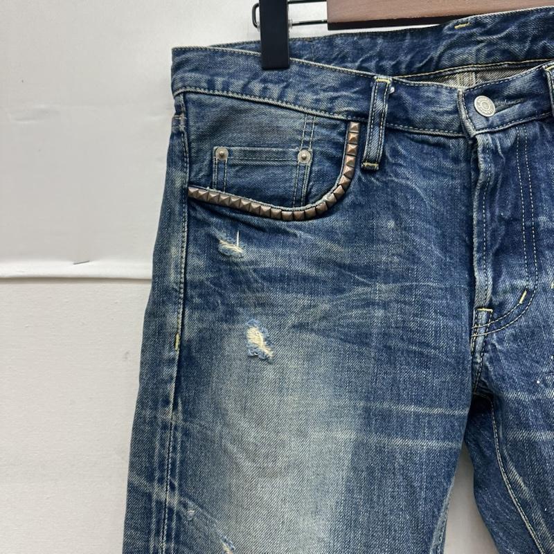 ヒステリックグラマー HYSTERIC GLAMOUR パンツ デニム、ジーンズ ダメージ 加工 スタッズ デニム パンツ 0231AP02 32インチ インディゴ / インディゴ / Indigo メンズ USED 古着 中古 50155716