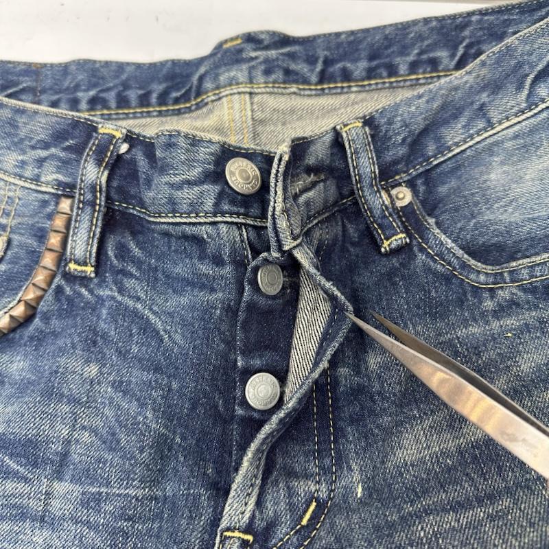 ヒステリックグラマー HYSTERIC GLAMOUR パンツ デニム、ジーンズ ダメージ 加工 スタッズ デニム パンツ 0231AP02 32インチ インディゴ / インディゴ / Indigo メンズ USED 古着 中古 50155716