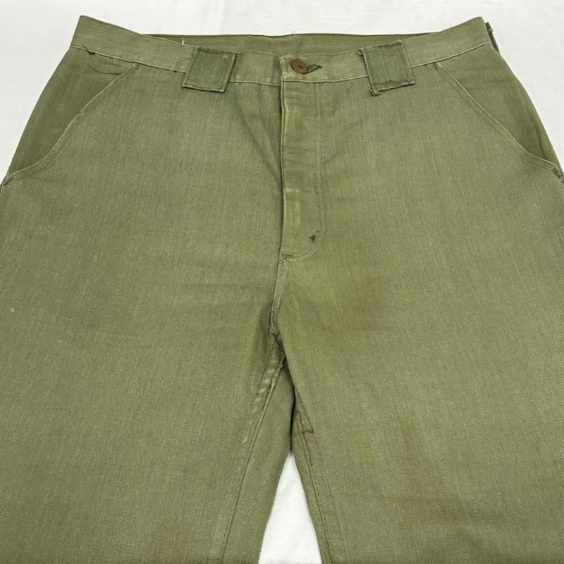 ラングラー Wrangler パンツ ワークパンツ、ペインターパンツ 70s 80s USA製 フレア スラックス ミリタリー パンツ TALON ヴィンテージ 33インチ ワンポイント X ロゴ、文字 カーキ / カーキ / khaki メンズ USED 古着 中古 50155718