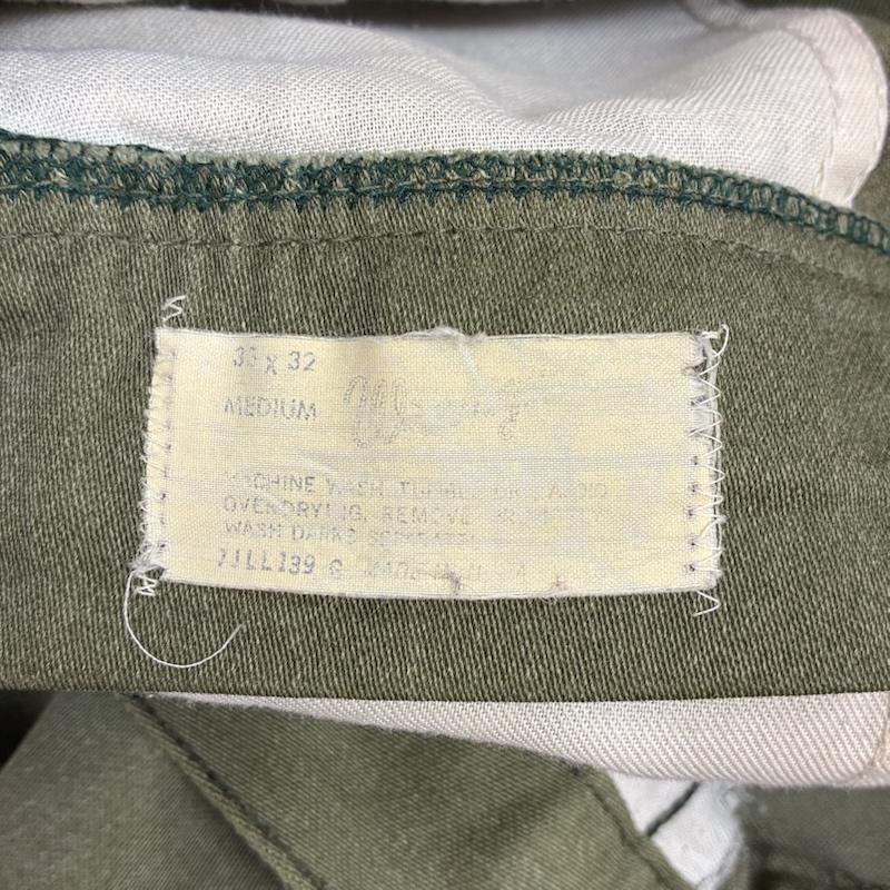 ラングラー Wrangler パンツ ワークパンツ、ペインターパンツ 70s 80s USA製 フレア スラックス ミリタリー パンツ TALON ヴィンテージ 33インチ ワンポイント X ロゴ、文字 カーキ / カーキ / khaki メンズ USED 古着 中古 50155718