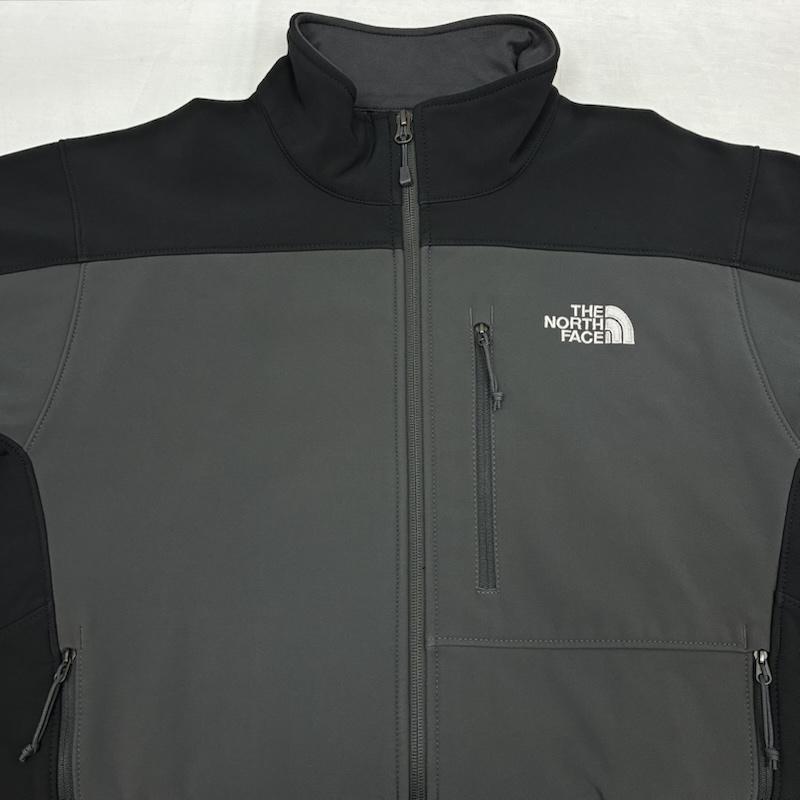ザノースフェイス THE NORTH FACE ジャケット、上着 ジャンパー、ブルゾン 13ssストレッチ 裏フリース ジップアップ ジャケット NP01339 M ロゴ、文字 X 刺繍 黒 / ブラック / black X 灰 / グレー / gray メンズ USED 古着 中古 50155719