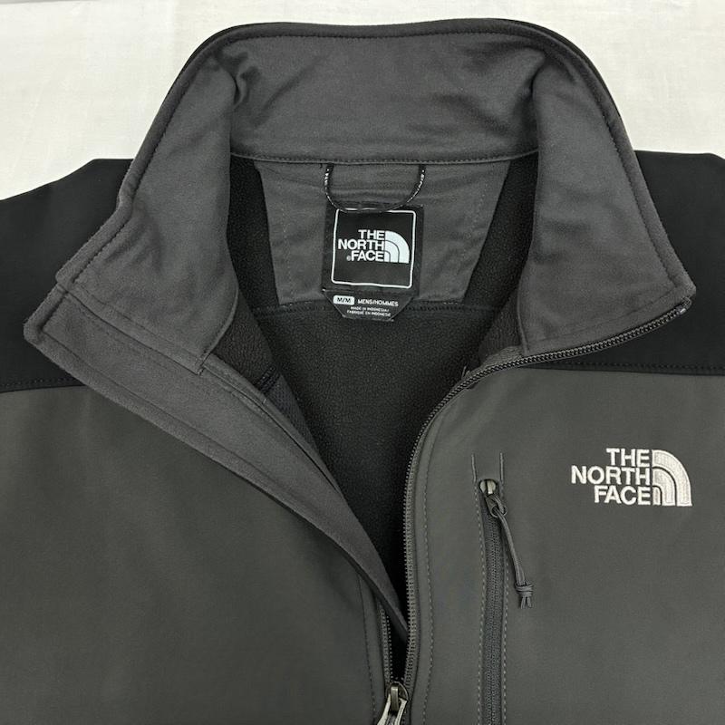 ザノースフェイス THE NORTH FACE ジャケット、上着 ジャンパー、ブルゾン 13ssストレッチ 裏フリース ジップアップ ジャケット NP01339 M ロゴ、文字 X 刺繍 黒 / ブラック / black X 灰 / グレー / gray メンズ USED 古着 中古 50155719
