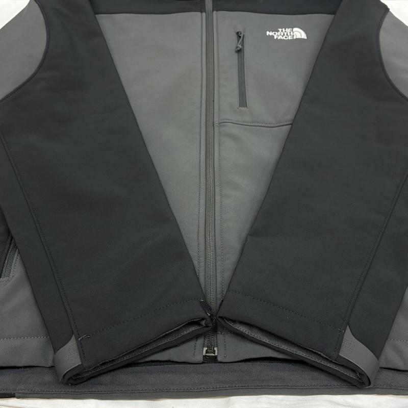 ザノースフェイス THE NORTH FACE ジャケット、上着 ジャンパー、ブルゾン 13ssストレッチ 裏フリース ジップアップ ジャケット NP01339 M ロゴ、文字 X 刺繍 黒 / ブラック / black X 灰 / グレー / gray メンズ USED 古着 中古 50155719