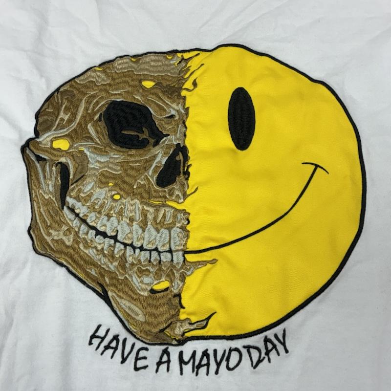 ロイヤルフラッシュ ROYAL FLASH Tシャツ 半袖 MAYO メイヨー 別注 Smile Skull TEE スマイル スカル Tシャツ R24MY-SST012 M ロゴ、文字 X 刺繍 白 / ホワイト / white メンズ USED 古着 中古 50155737