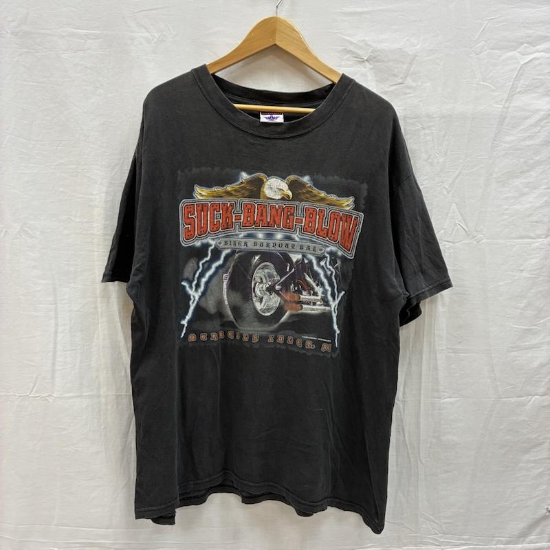 古着 USED Tシャツ 半袖 NO PROBLEM アメリカン イーグル サンダー ファイヤー バイカー Tシャツ フェード XL ロゴ、文字 X プリント チャコールグレー / チャコールグレー / メンズ USED 古着 中古 50155743