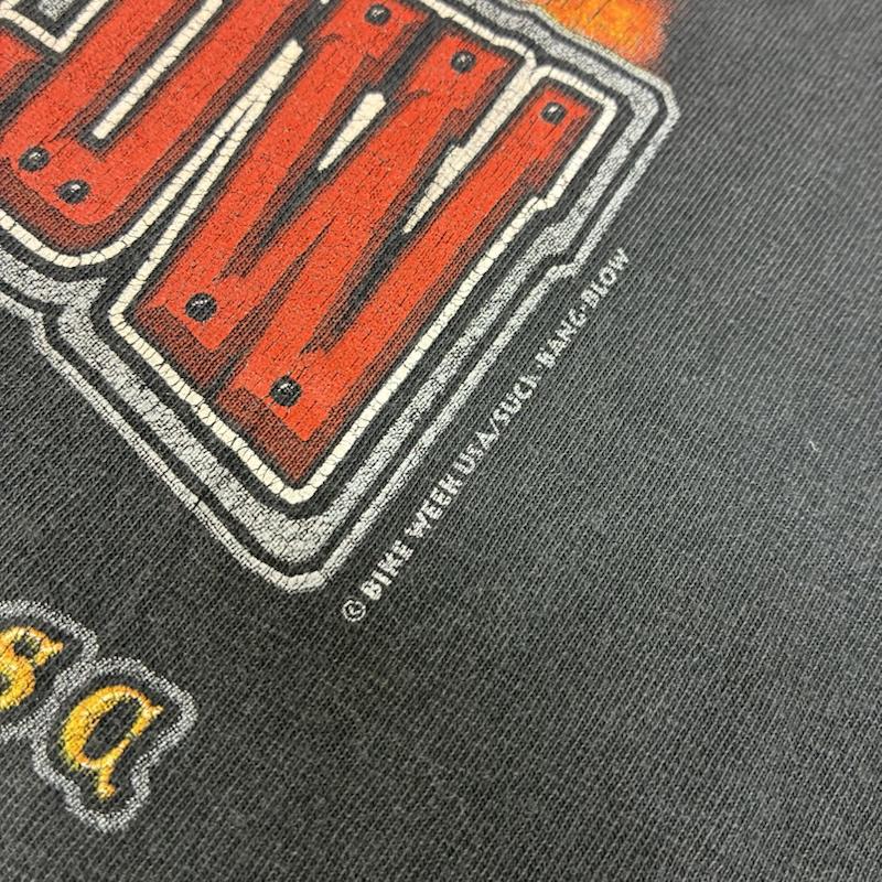 古着 USED Tシャツ 半袖 NO PROBLEM アメリカン イーグル サンダー ファイヤー バイカー Tシャツ フェード XL ロゴ、文字 X プリント チャコールグレー / チャコールグレー / メンズ USED 古着 中古 50155743