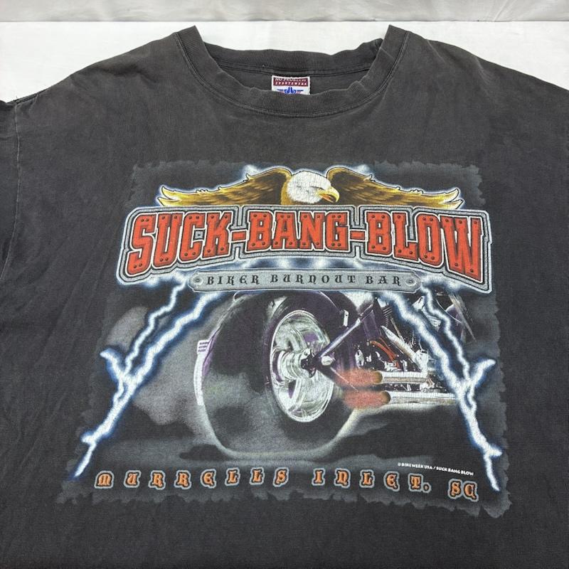 古着 USED Tシャツ 半袖 NO PROBLEM アメリカン イーグル サンダー ファイヤー バイカー Tシャツ フェード XL ロゴ、文字 X プリント チャコールグレー / チャコールグレー / メンズ USED 古着 中古 50155743