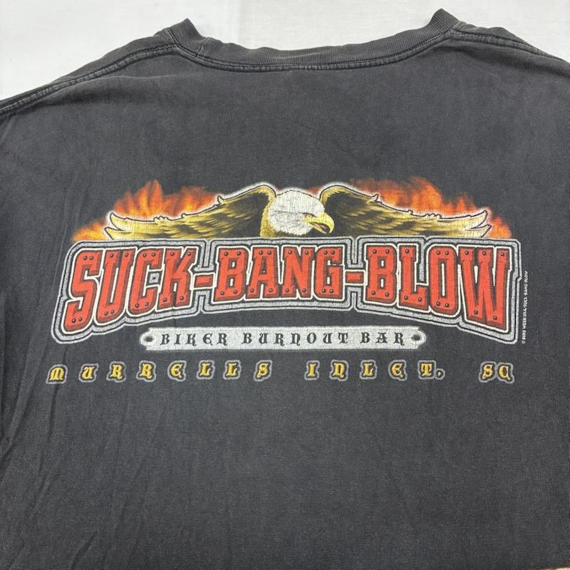 古着 USED Tシャツ 半袖 NO PROBLEM アメリカン イーグル サンダー ファイヤー バイカー Tシャツ フェード XL ロゴ、文字 X プリント チャコールグレー / チャコールグレー / メンズ USED 古着 中古 50155743
