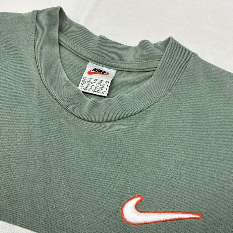 ナイキ NIKE Tシャツ 半袖 90s 銀タグ マルチボーダー 刺繍 ロゴ Tシャツ オールド ヴィンテージ M ボーダー柄 X ロゴ、文字 X 刺繍 メンズ USED 古着 中古 50155746