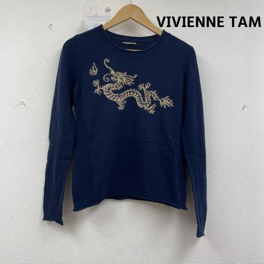 ヴィヴィアン タム VIVIENNE TAM ニット、セーター 長袖 日本製 ドラゴン 刺繍 ニット セーター 016-270026 0 紺 / ネイビー / navy レディース USED 古着 中古 50155758