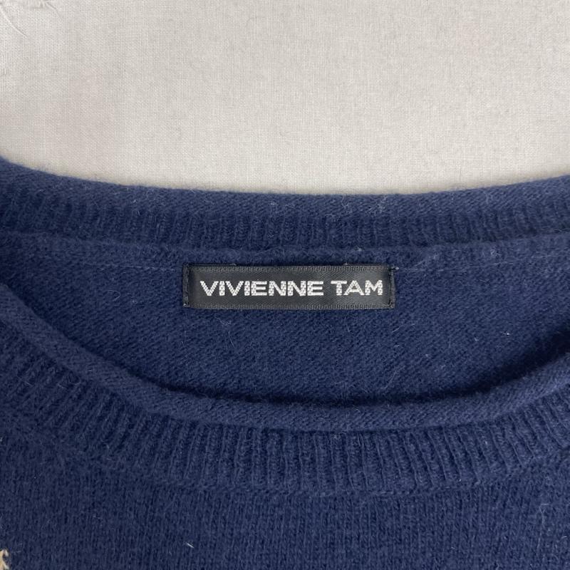 ヴィヴィアン タム VIVIENNE TAM ニット、セーター 長袖 日本製 ドラゴン 刺繍 ニット セーター 016-270026 0 紺 / ネイビー / navy レディース USED 古着 中古 50155758