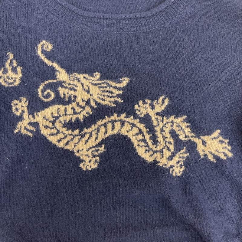 ヴィヴィアン タム VIVIENNE TAM ニット、セーター 長袖 日本製 ドラゴン 刺繍 ニット セーター 016-270026 0 紺 / ネイビー / navy レディース USED 古着 中古 50155758